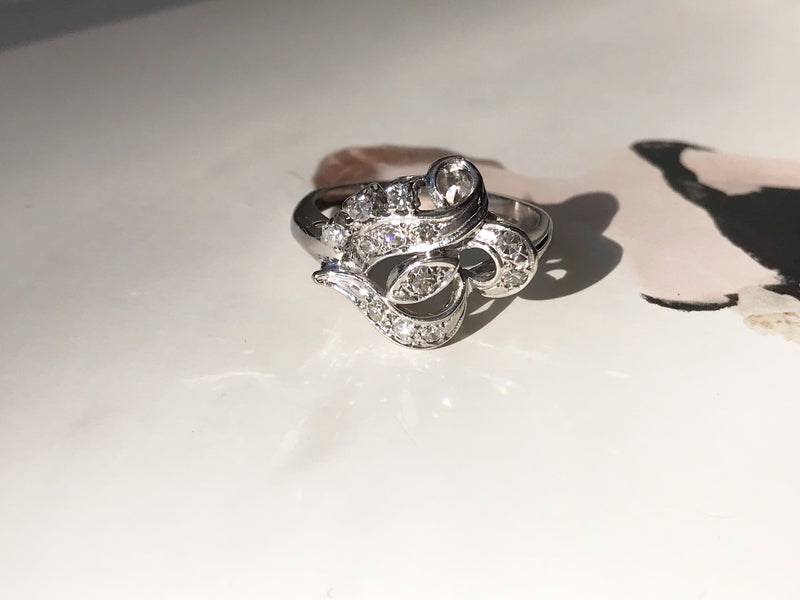 Deco Style Diamond Eye Ring