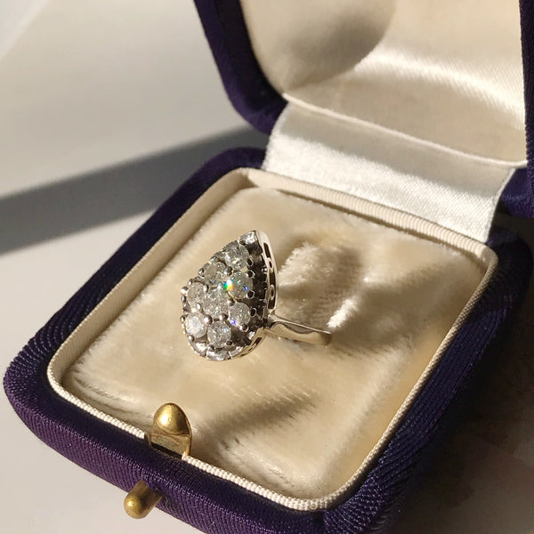 Vintage Diamond Teardrop Ring
