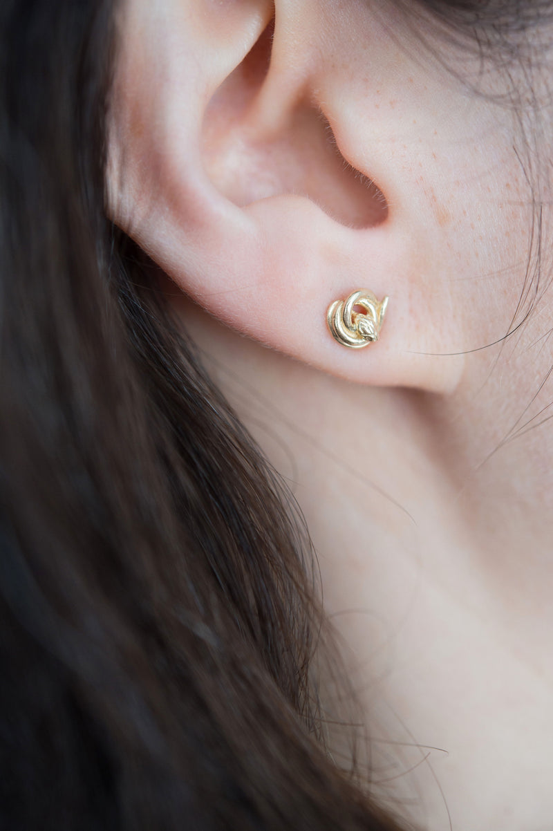 14k Gold Snake Stud Earrings in Philadelphia