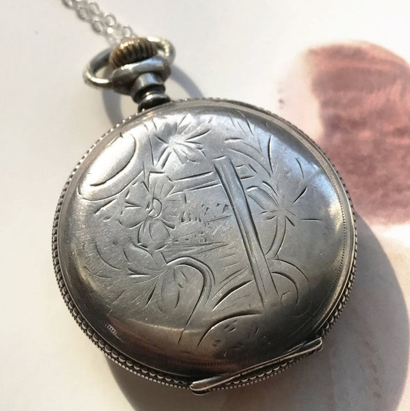 Antique Engraved Silver Pocket Watch Stacey Fay Designs