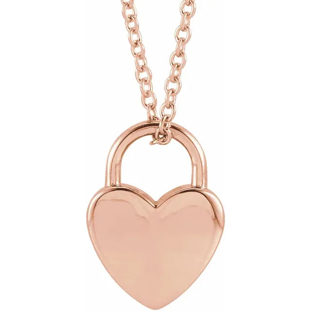 Love Lock Heart Shaped Tiny Engraveable Padlock Charm