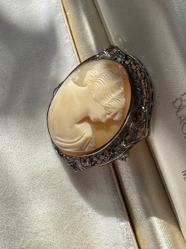 Vintage Shell Cameo Brooch