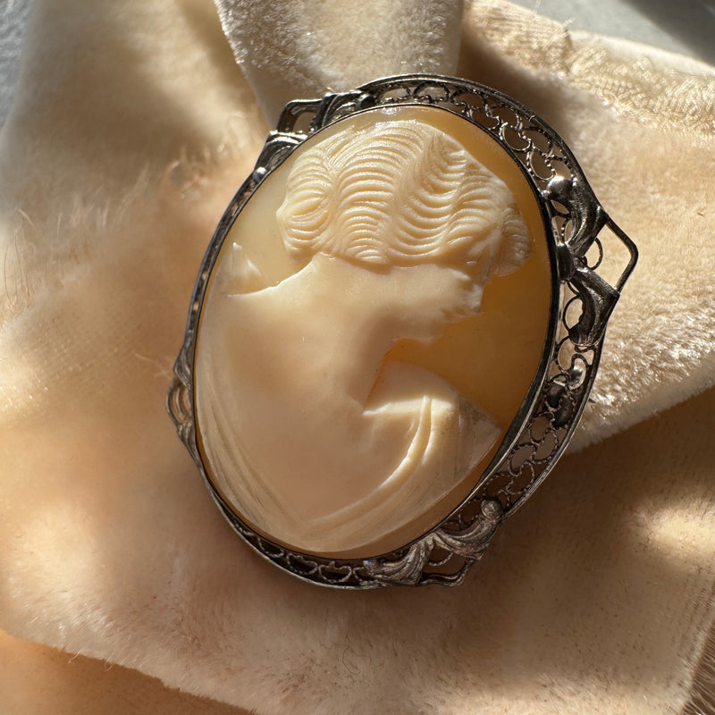 Vintage Shell Cameo Brooch