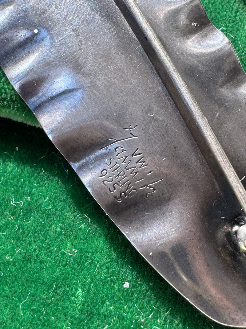 Modernist Danish Leaf Earring and Brooch Set