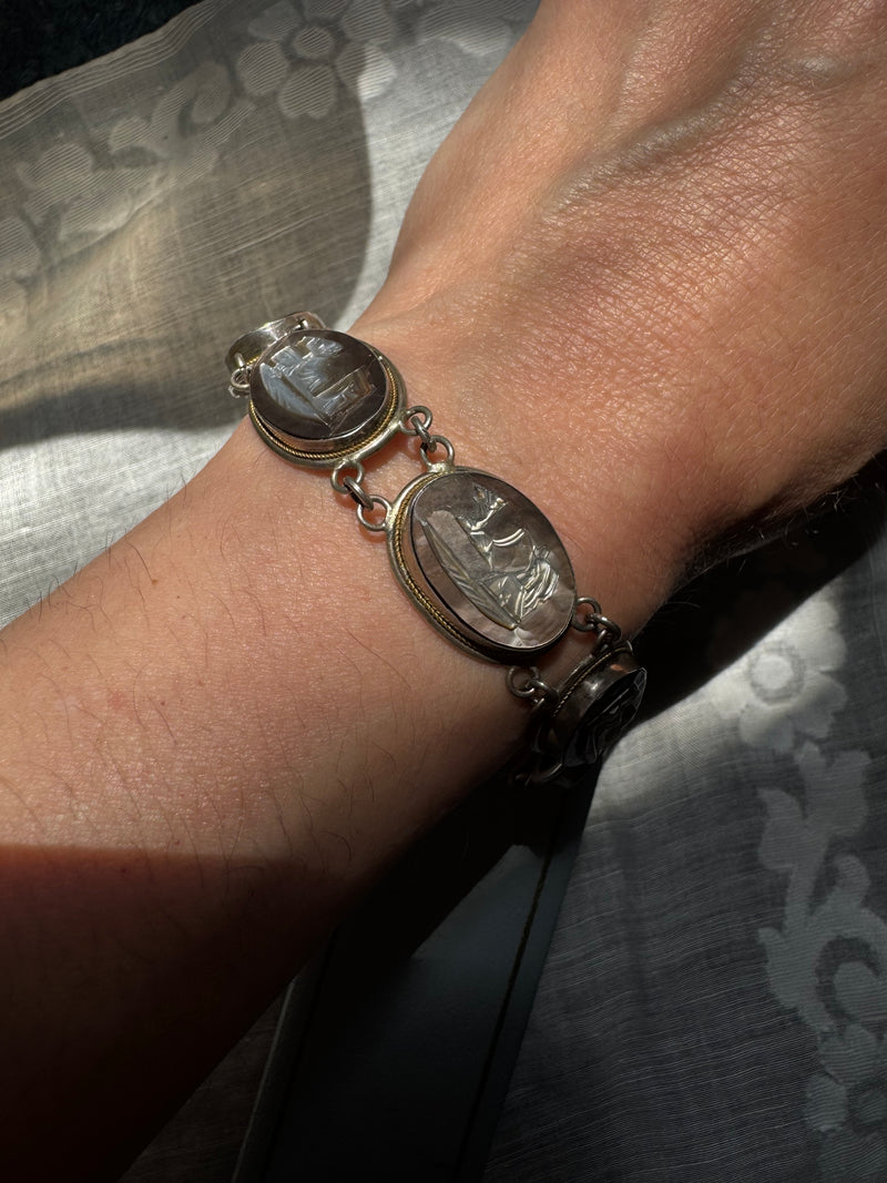 Antique Greek Mythology Cameo Jewelry Set