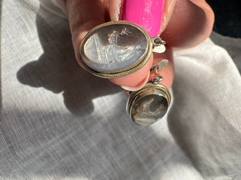 Antique Greek Mythology Cameo Jewelry Set