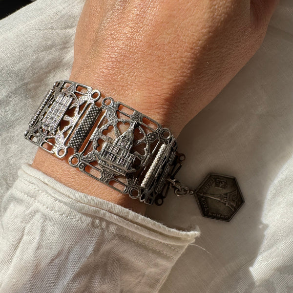 Antique Paris Tour Eiffel Souvenir Bracelet