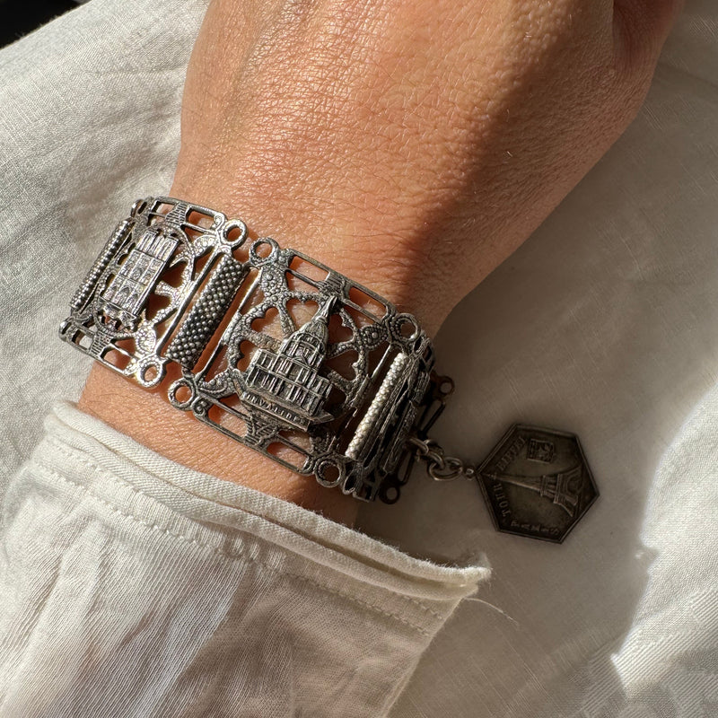 Antique Paris Tour Eiffel Souvenir Bracelet