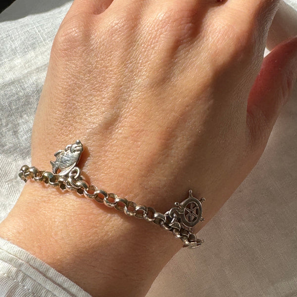 Sea Themed Italian Made Bracelet in Sterling Silver