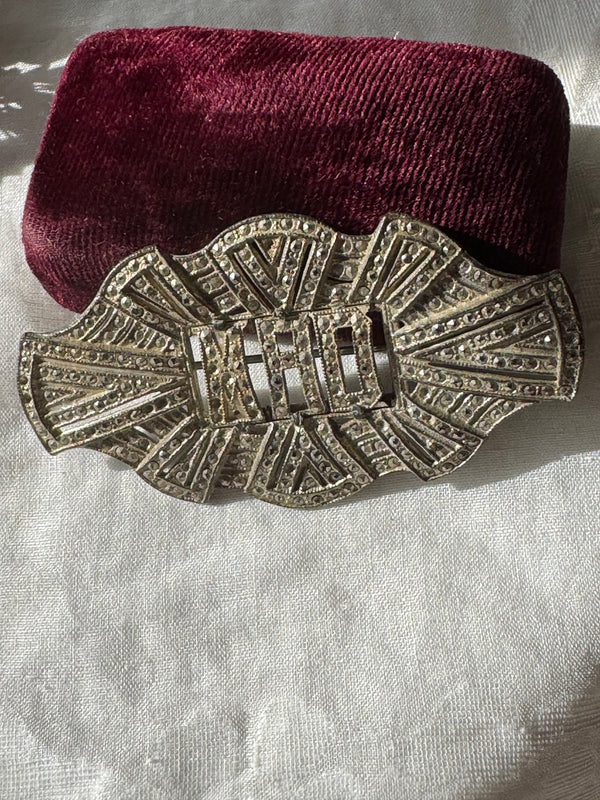 1940's MAD Vintage Monogram Pin with Marcasite