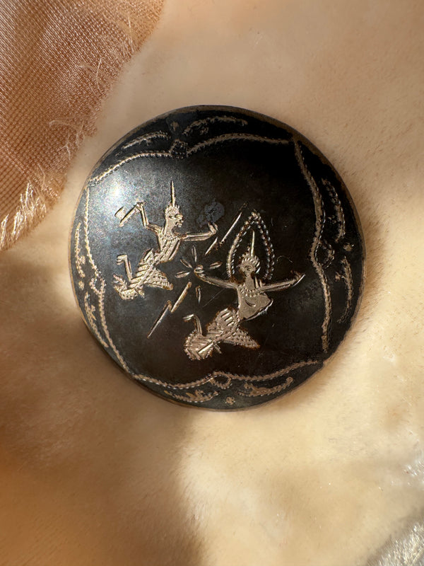 1940's Siam Goddess Niello Pin