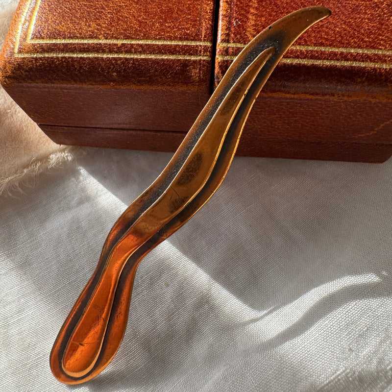 Vintage Handcrafted Copper Abstract Pin