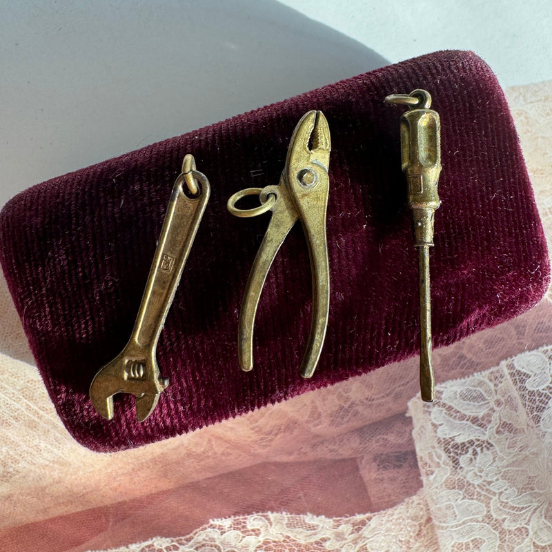 Tool Themed Vintage Charms - Wrench, Screwdriver, Pliers