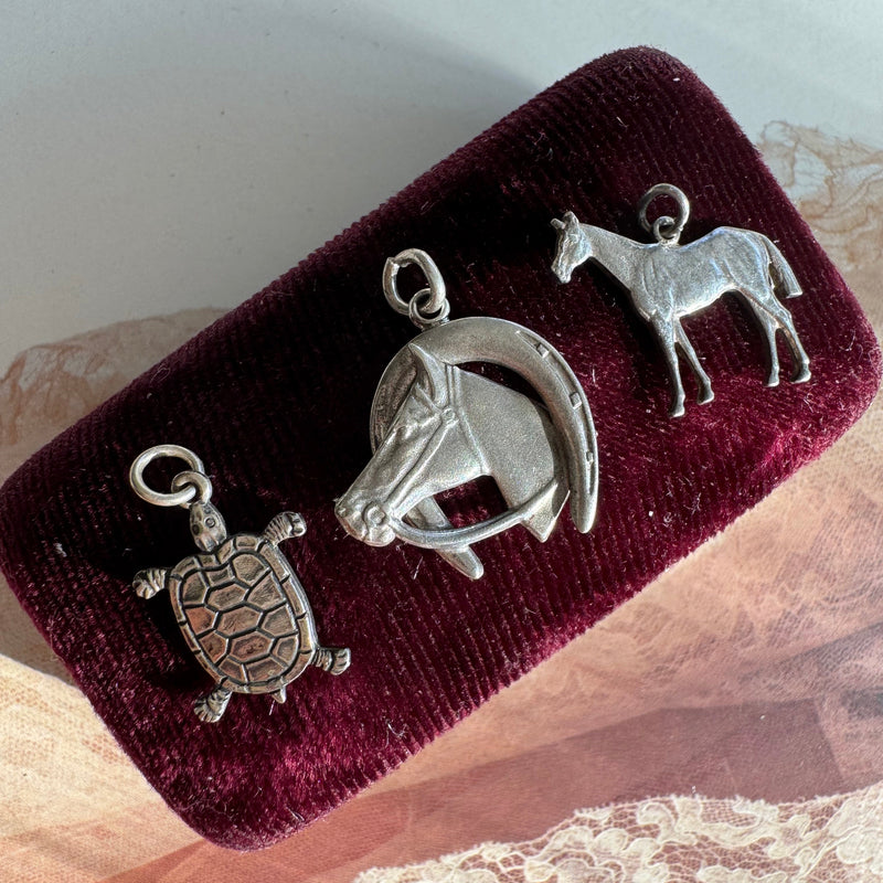 Animal Themed Vintage Charms - Turtle, Horse, Equestrian