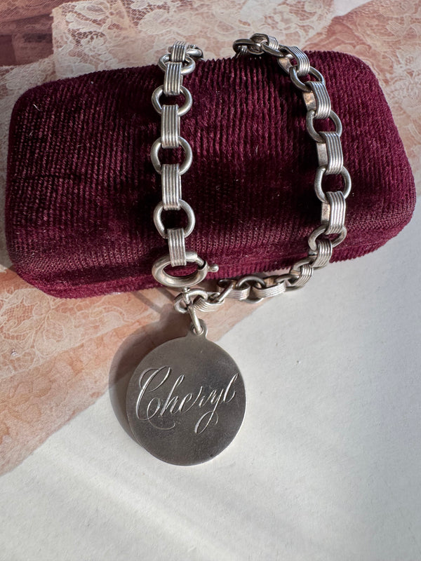 Mid Century Vintage Charm Bracelet with the Name Cheryl