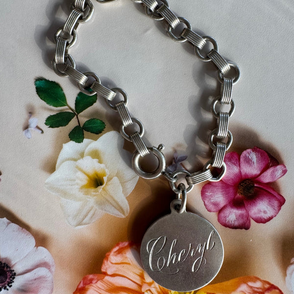 Mid Century Vintage Charm Bracelet with the Name Cheryl