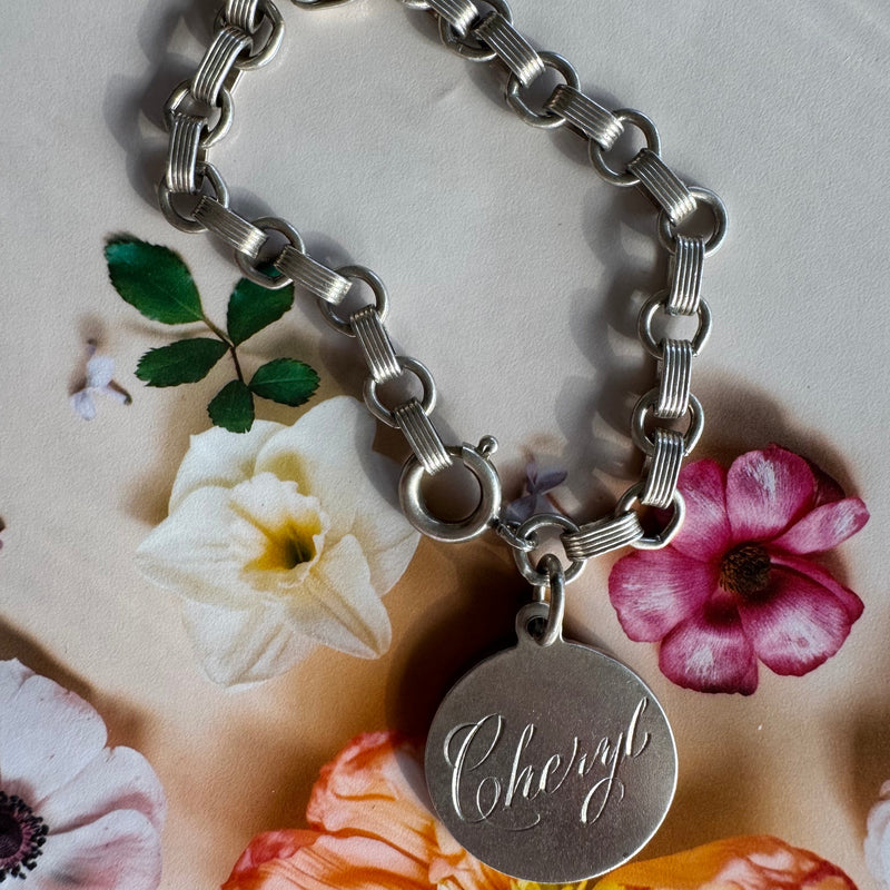 Mid Century Vintage Charm Bracelet with the Name Cheryl