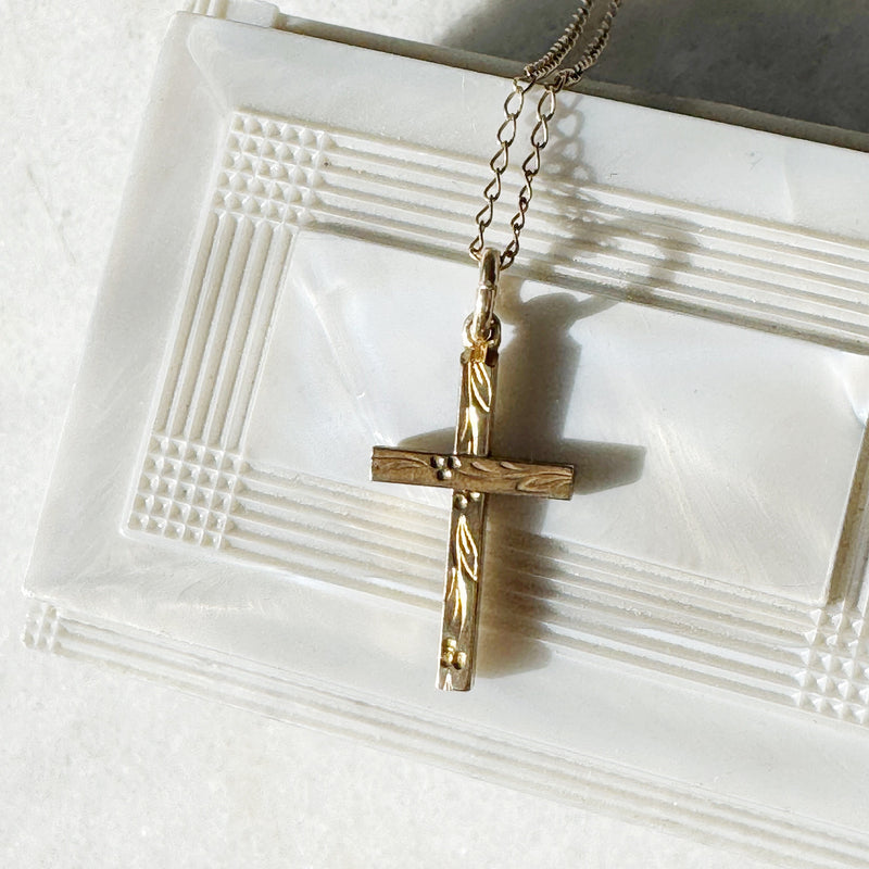 Vintage Cross Gold Filled Necklace
