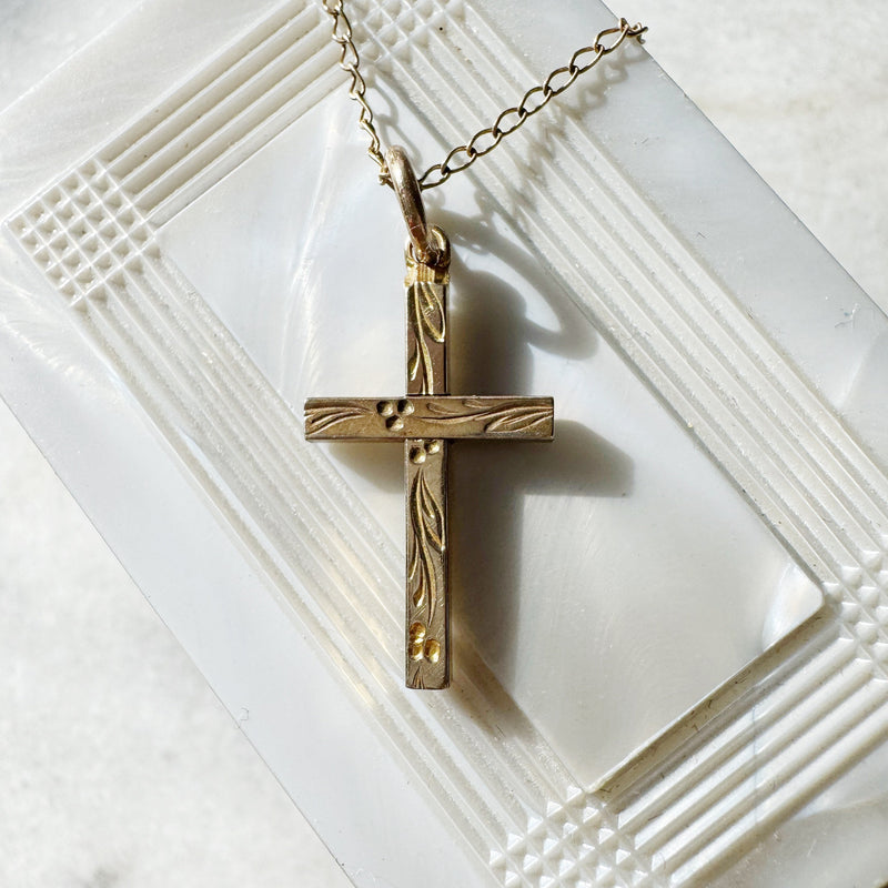Vintage Cross Gold Filled Necklace