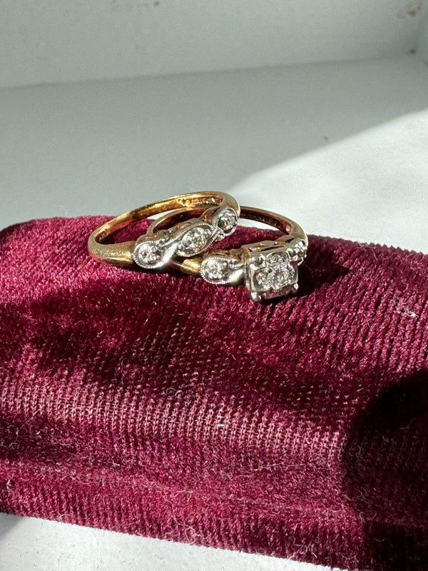 Midcentury Matching Wedding Ring Set