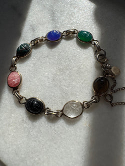 Vintage Egyptian Revival Scarab Bracelet