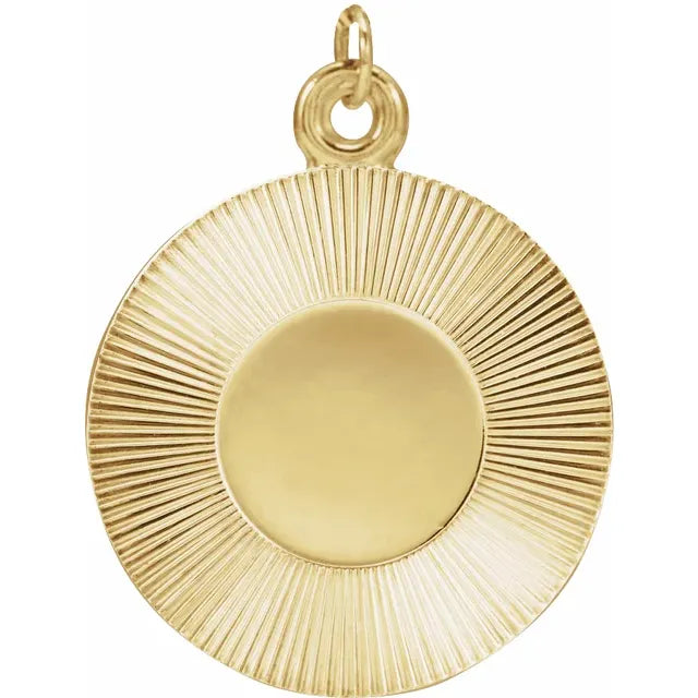 Gold Sunburst Engraveable Pendant