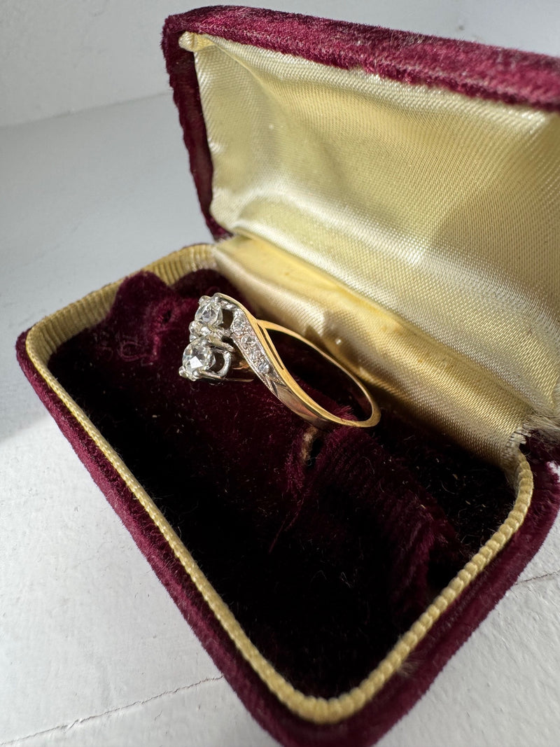 Vintage Toi et Moi Ring with Old Cut Diamonds