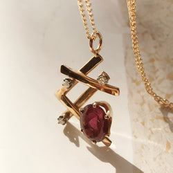 Modernist Tourmaline and Diamond Necklace