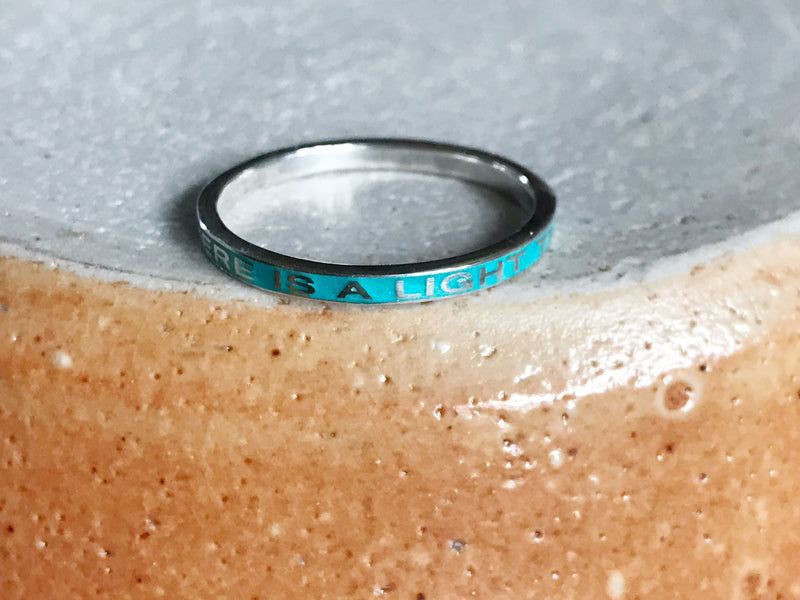 Custom Order: Sterling Silver Enamel Mourning Ring