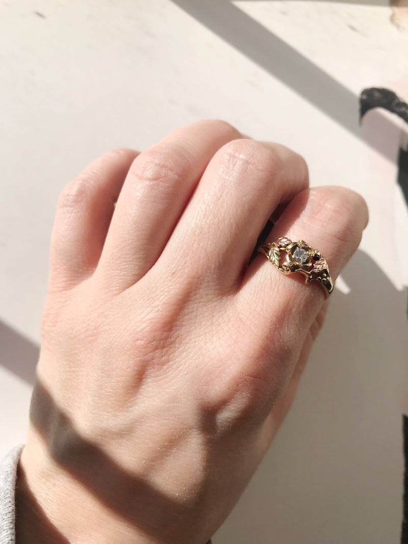 Black Hills Gold Diamond Grapevine Ring