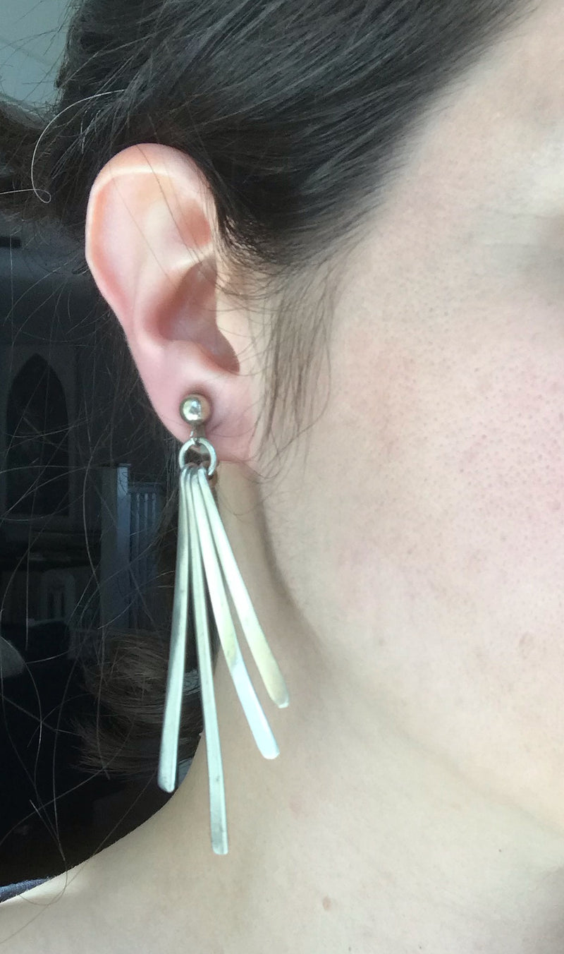 Mexican Silver Fringe Earrings