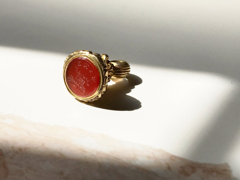 Antique Carnelian Fob with Rebus