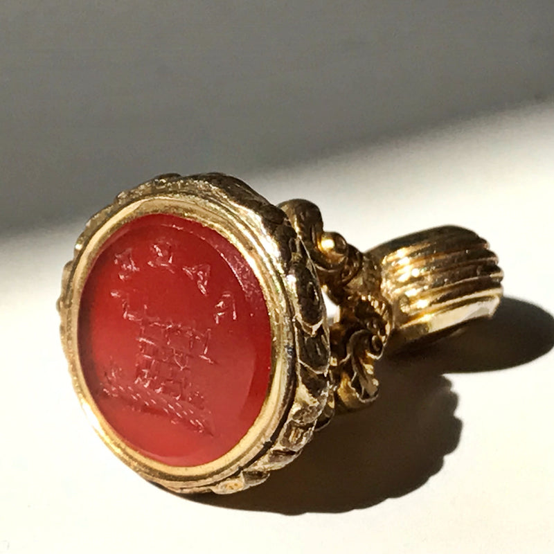 Antique Carnelian Fob with Rebus