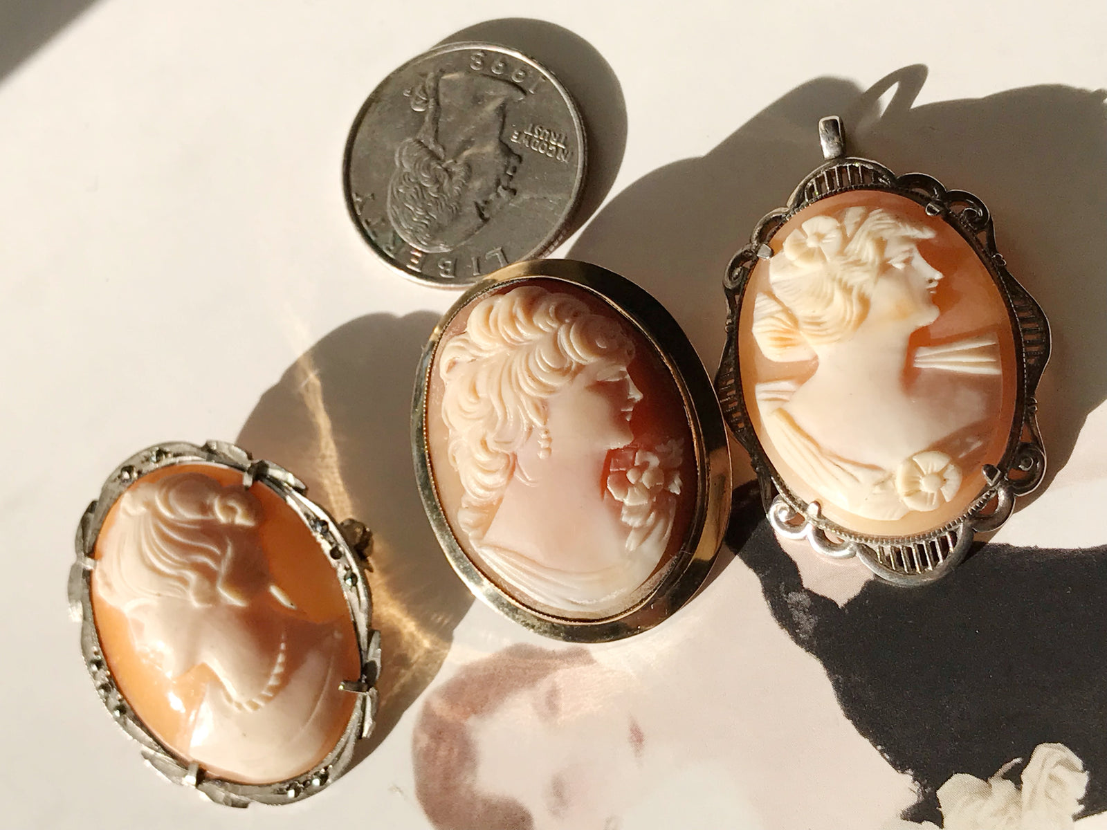 Vintage Gorgeous offers Cameo Framed Brooch/Pendant (4142)