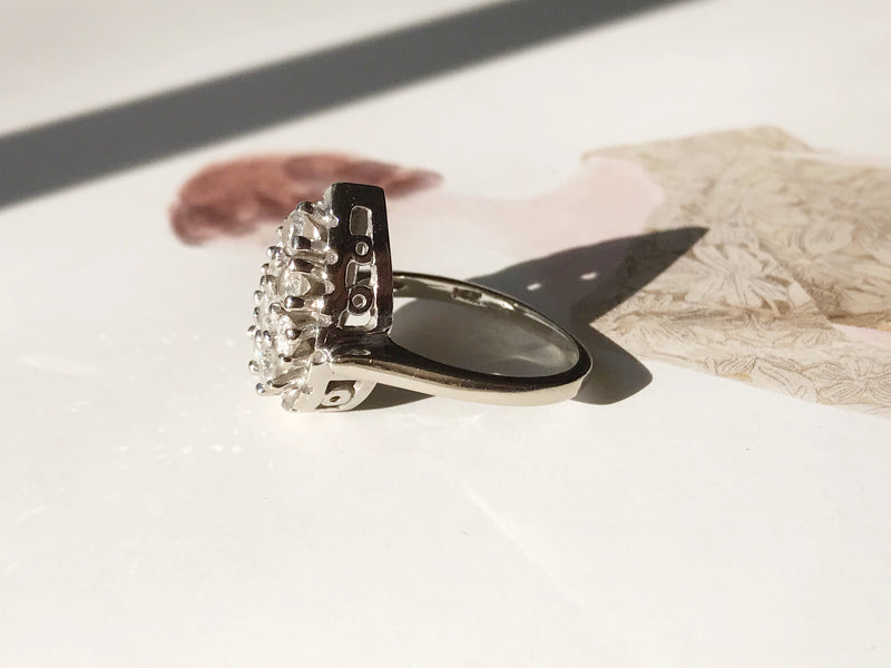 Vintage Diamond Teardrop Ring