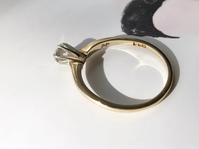 Mid-Century Diamond Solitaire Engagement Ring