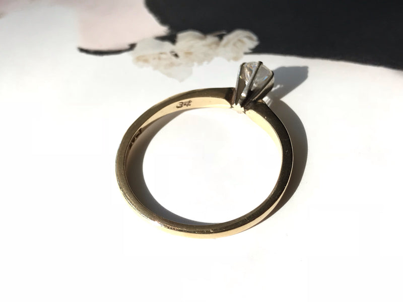 Mid-Century Diamond Solitaire Engagement Ring