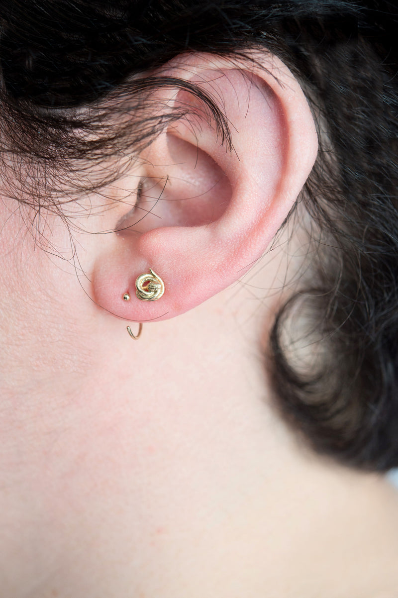 14k Gold Snake Stud Earrings in Philadelphia