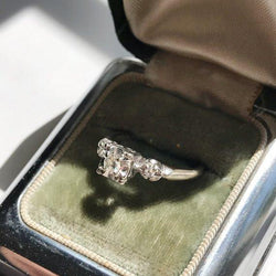 Retro Trilogy Diamond White Gold Engagement Ring