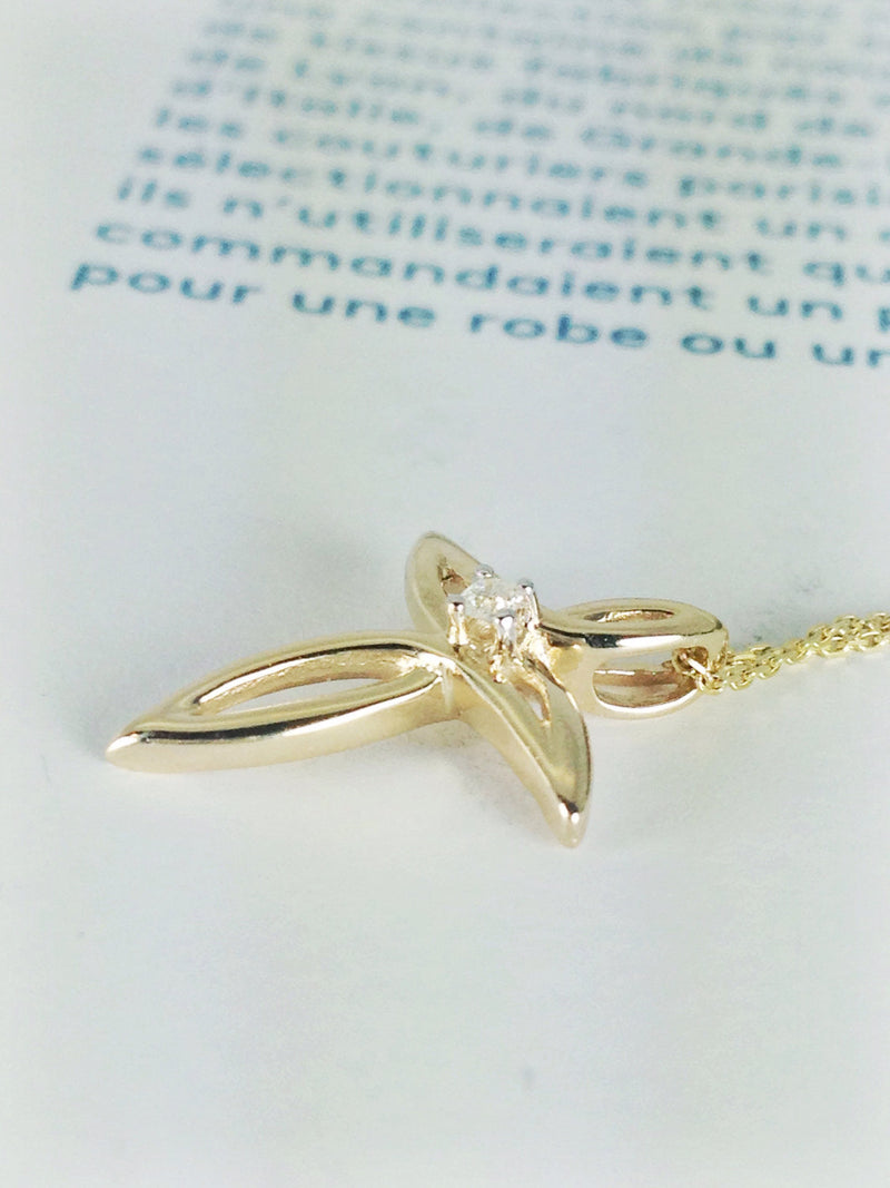 Vintage diamond cross necklace | 14k gold Christian religious spiritual fine jewelry | feminine nondenominational | first communion gift