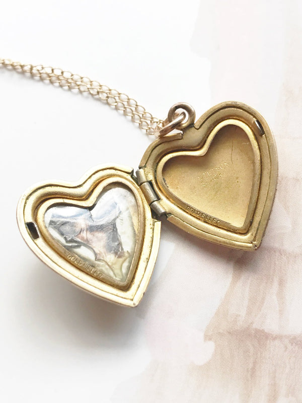 Vintage heart cameo locket | lady female silhouette carved shell locket | 12k gold filled floral locket necklace | 1950's sweetheart jewelry