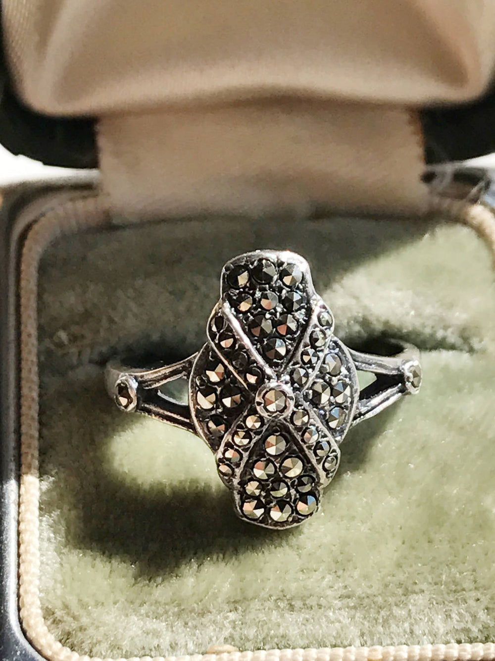 Vintage Sterling Silver Art Deco Marcasite Ring - Etsy