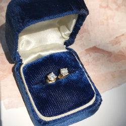 Vintage diamond stud earrings | simple .4 CT minimalist 14k gold classic diamond bridal studs | Mother's Day graduation anniversary gift