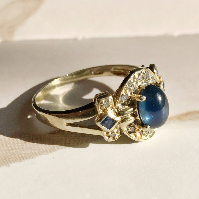 Josephine sapphire and diamond vintage engagement ring – The Vintage Ring  Company