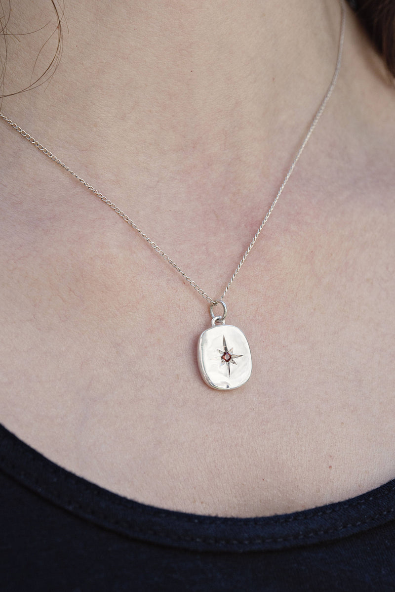 Intaglio horse & north star necklace | custom vintage style reversible two sided pendant | divorce, strength, hope, grief, mourning necklace