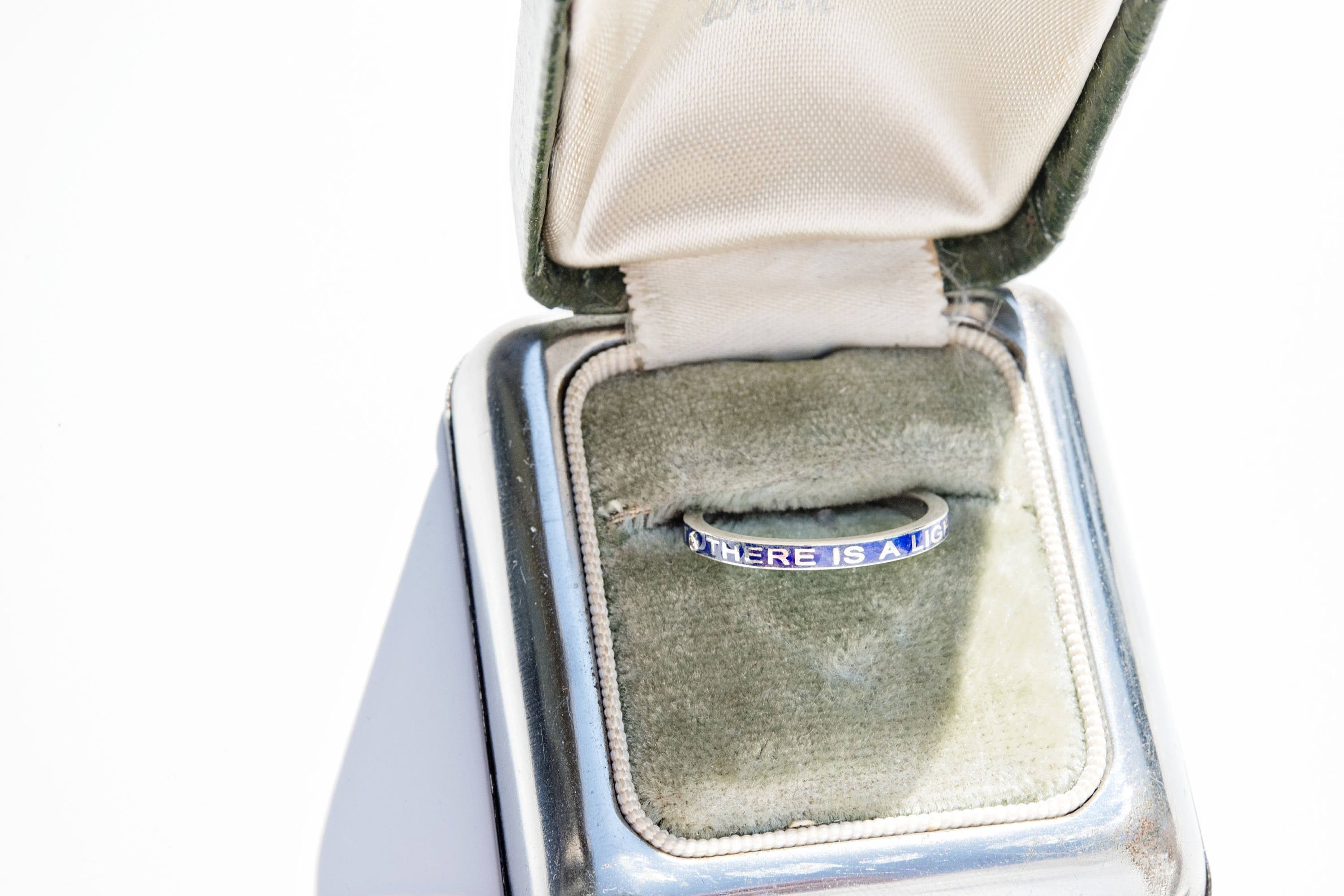 Silver Enamel Mourning Ring Stacey Fay Designs