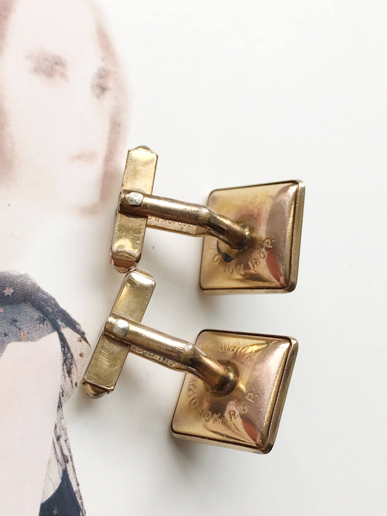 Vintage Swank newest cuff links AB glass rhinestone, gold tone ,vintage Victorian Edwardian style