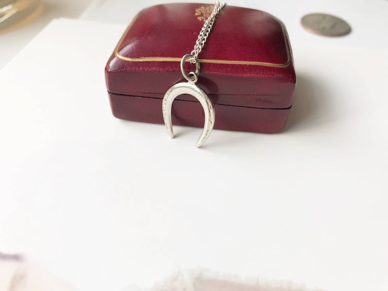 Vintage horseshoe charm necklace | sterling silver vintage charm | gift for new job | gift for horse lover | good luck charm