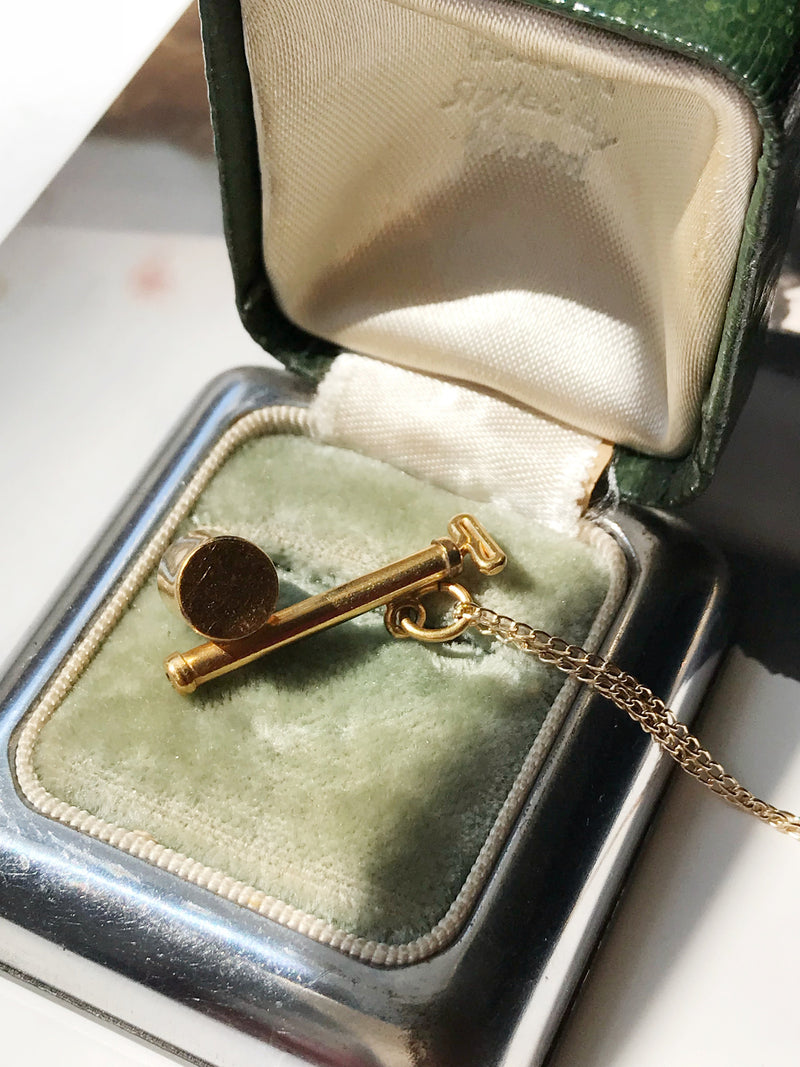 Vintage gold charm necklace | Retro 1950's gold filled pesticide sprayer charm | Godfather movie mid century charm | gardener farmer gift